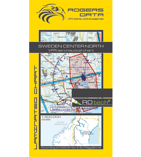 Rogers Data VFR Flugkarte  Schweden Zentrum Nord