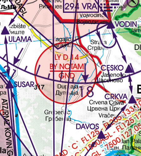 Rogers Data VFR ICAO Flugkarte Serbien