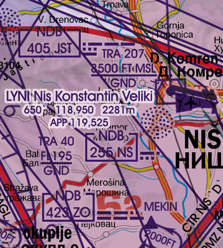 Rogers Data VFR ICAO Flugkarte Serbien