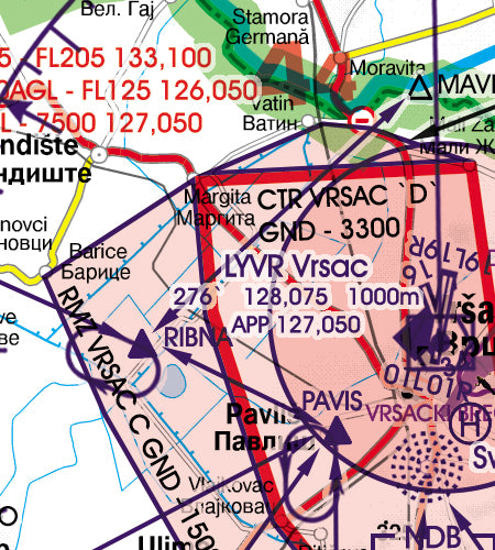 Rogers Data VFR ICAO Flugkarte Serbien