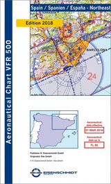 VFR Flugkarte 500 Spanien, Blatt Nordost Ausgabe 2019 Maßstab 1:500.000