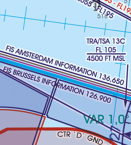 Rogers Data VFR Flugkarte Belgien & Luxemburg 1:500.000, laminiert