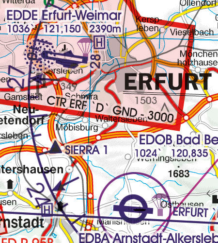 Rogers Data VFR Flugkarte Deutschland Nord 1:500.000, laminiert