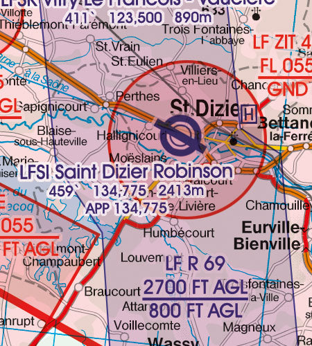 Rogers Data - VFR Flugkarte Frankreich Nord Ost 1:500.000, laminiert