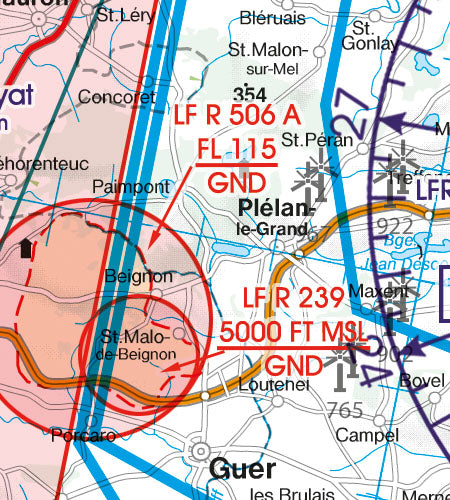 Rogers Data VFR Flugkarte Frankreich Nord West 1:500.000, laminiert