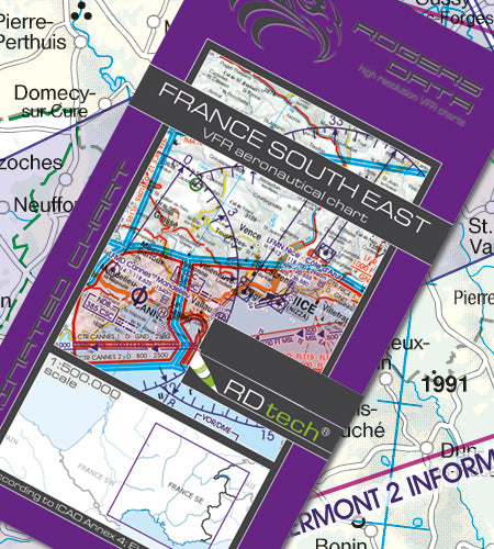 Rogers Data - VFR Flugkarte Frankreich Süd Ost 1:500.000, laminiert