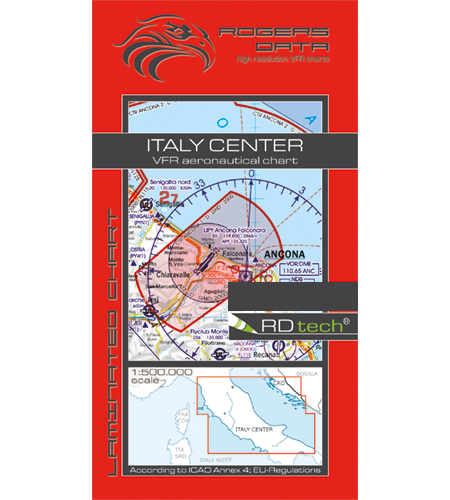 VFR Flugkarte Italien Zentrum 1:500.000, laminiert