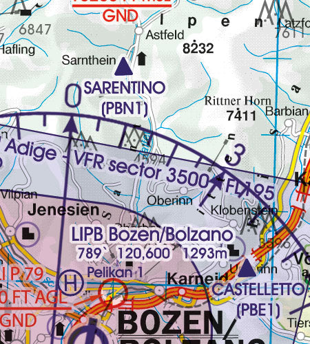 VFR Flugkarte Italien Zentrum 1:500.000, laminiert