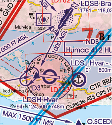 Rogers Data - VFR Flugkarte Kroatien, Bosnien & Herzegowina 1:500.000