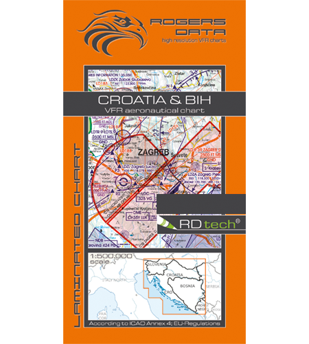 Rogers Data - VFR Flugkarte Kroatien, Bosnien & Herzegowina 1:500.000