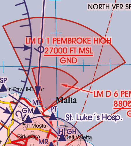 Rogers Data VFR Flugkarte Malta & Sizilien 1:500.000, laminiert