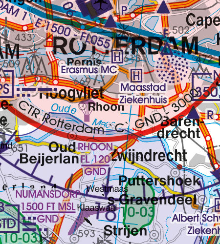 Rogers Data VFR Flugkarte Niederlande 1:500.000, laminiert