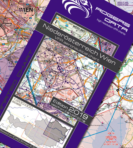 Rogers Data - VFR Flugkarte Niederösterreich & Wien 1:200.000, laminiert