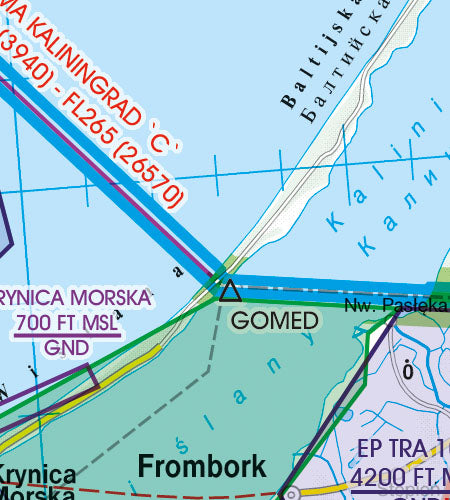 Rogers Data VFR Flugkarte Polen Nord 1:500.000, laminiert