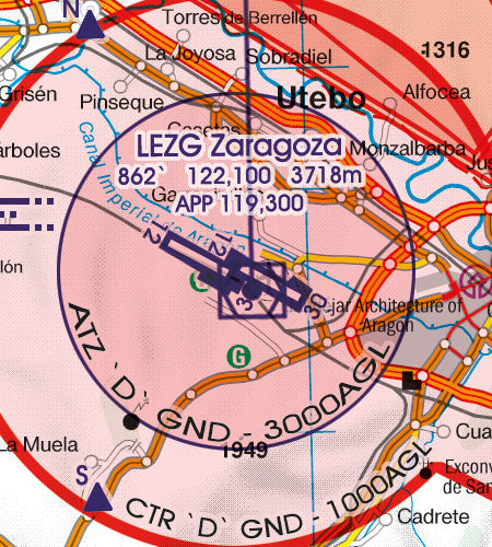 Rogers Data VFR Flugkarte Spanien Nord Ost 1:500.000, laminiert