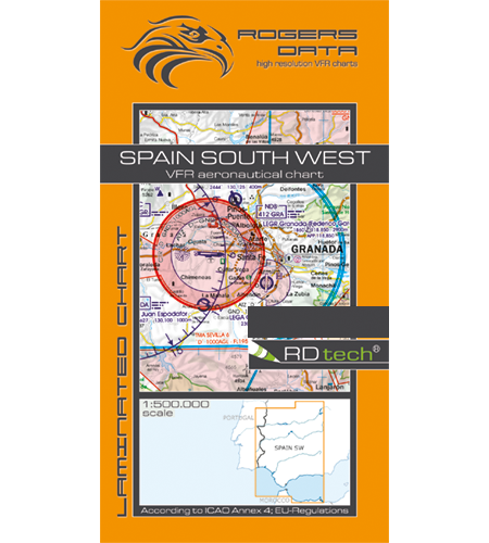 Rogers Data VFR Flugkarte Spanien Süd West 1:500.000, laminiert