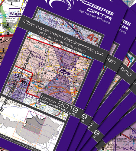 VFR Flugkarten Österreich 5er Set 1:200.000, laminiert
