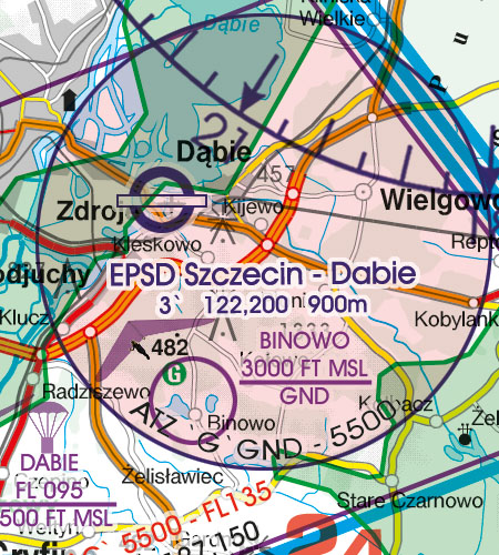 VFR Flugkarte Polen Süd West 1:500.000 von Rogers Data laminiert