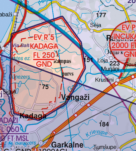 Rogers Data VFR Flugkarte Lettland 1:500.000, laminiert