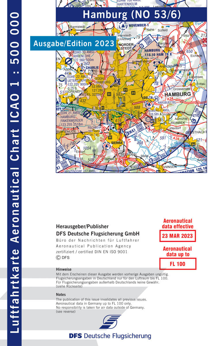 ICAO Flugkarte Deutschland Blatt Hamburg