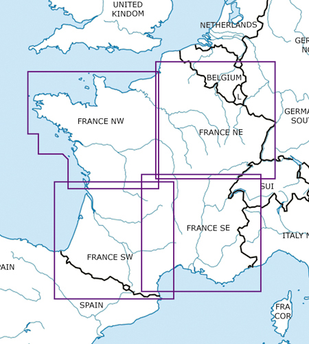 Rogers Data - VFR Flugkarte Frankreich Süd West 1:500.000, laminiert