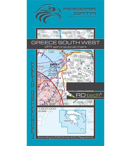 Rogers Data VFR Flugkarte Griechenland Süd West 1:500.000, laminiert