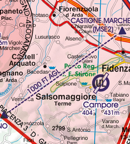 VFR Flugkarte Italien Nord 1:500.000 von Rogers Data laminiert