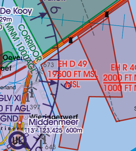 VFR Flugkarte Niederlande 1:500.000 von Rogers Data laminiert