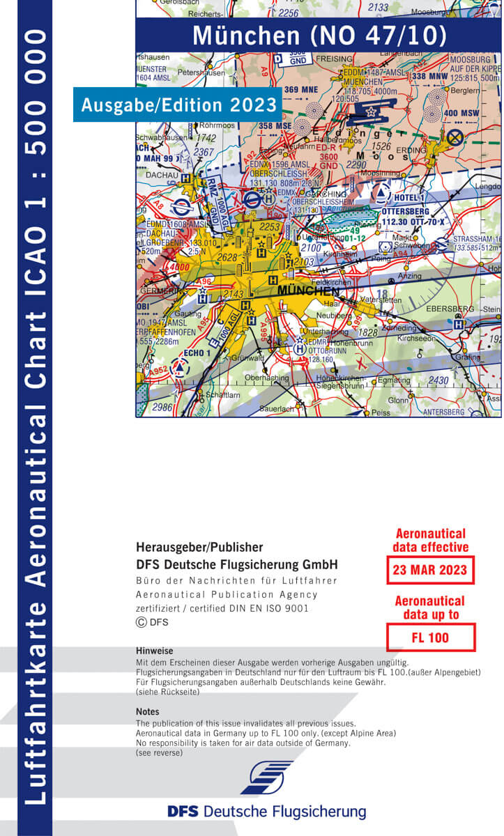 ICAO Flugkarte Deutschland Blatt München