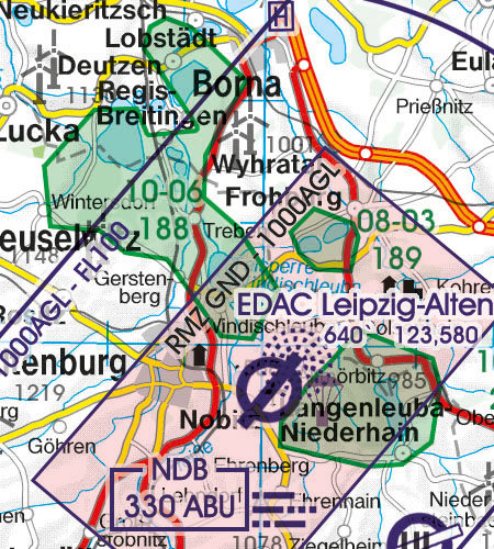 VFR Flugkarte Deutschland Süd  1:500.000 von Rogers Data laminiert