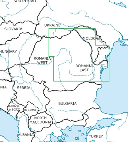 Rogers Data VFR Flugkarte Rumänien Ost 1:500.000, laminiert