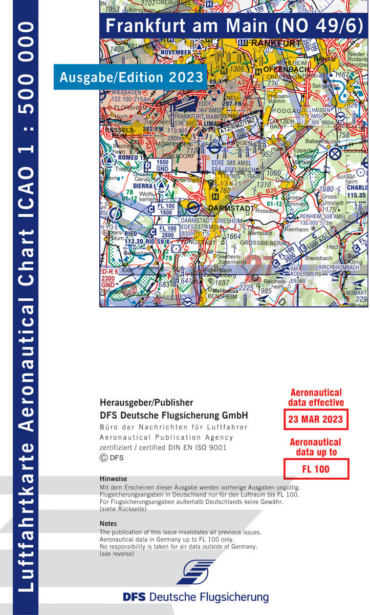 ICAO Flugkarte Deutschland Blatt Frankfurt