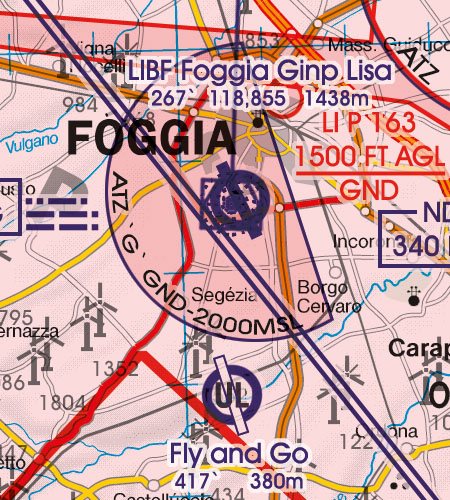 VFR Flugkarte Italien Nord 1:500.000 von Rogers Data laminiert