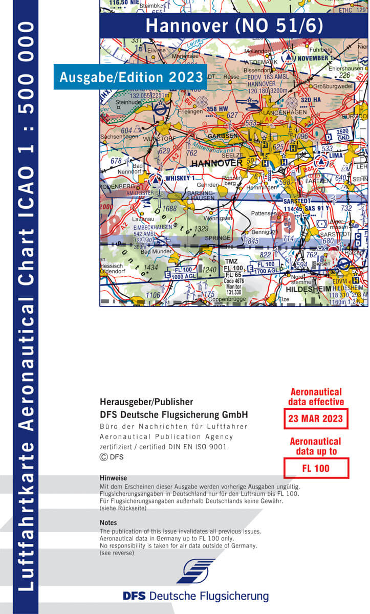 ICAO Flugkarte Deutschland Blatt Hannover