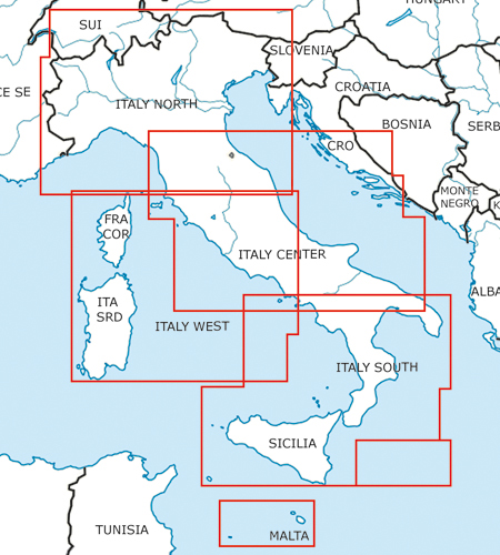 VFR Flugkarte Italien 1:500.000 von Rogers Data laminiert