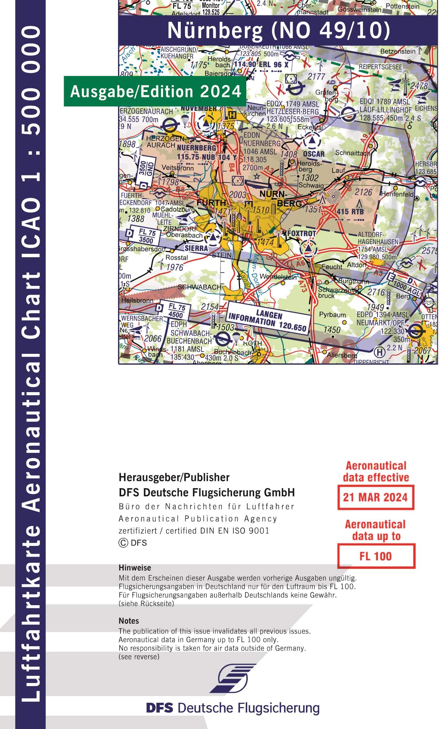 ICAO Flugkarte Deutschland 2024, Blatt Nürnberg