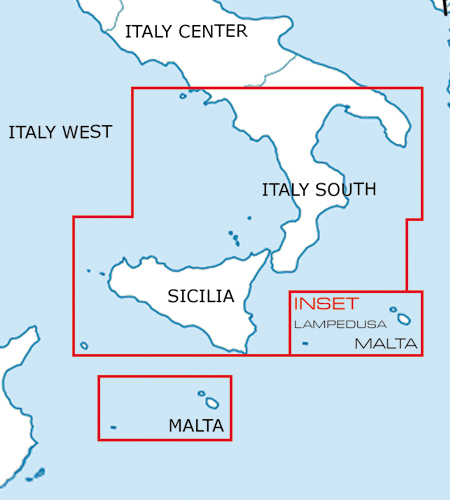VFR Flugkarte Italien Süd 1:500.000 von Rogers Data laminiert