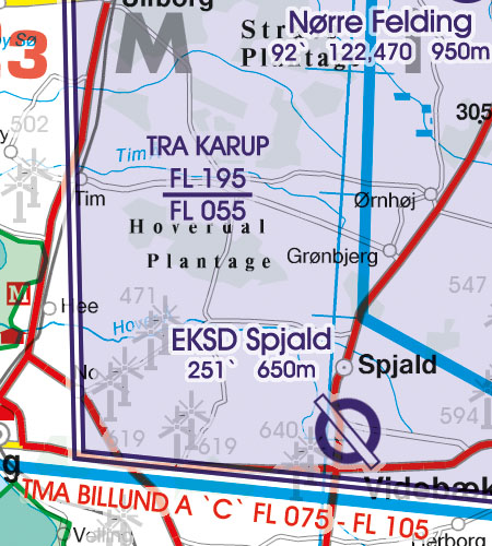 VFR Flugkarte Dänemark 1:500.000 laminiert von Rogers Data