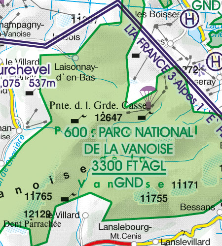 VFR Flugkarte Frankreich Süd West 1:500.000 von Rogers Data