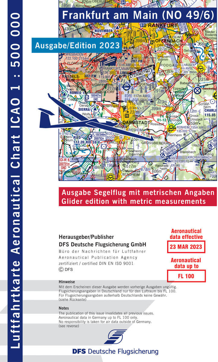 ICAO Segelflugkarte Deutschland Blatt Frankfurt