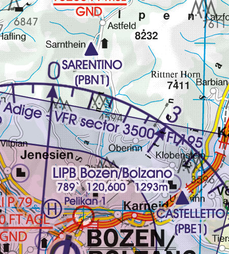 VFR Flugkarte Italien West 1:500.000 von Rogers Data laminiert