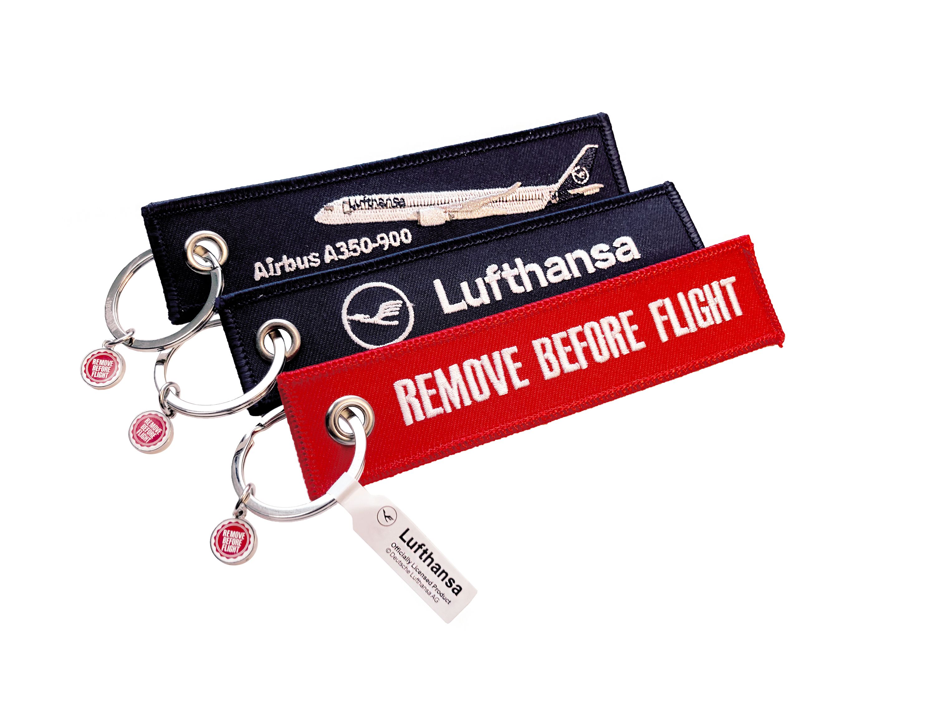 RBF Schlüsselanhänger Lufthansa/Airbus A350/Remove Before Flight 3er-Set