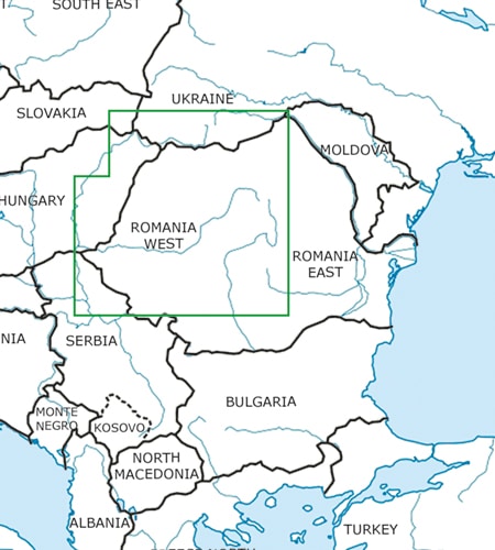 Rogers Data VFR Flugkarte Rumänien West 1:500.000, laminiert