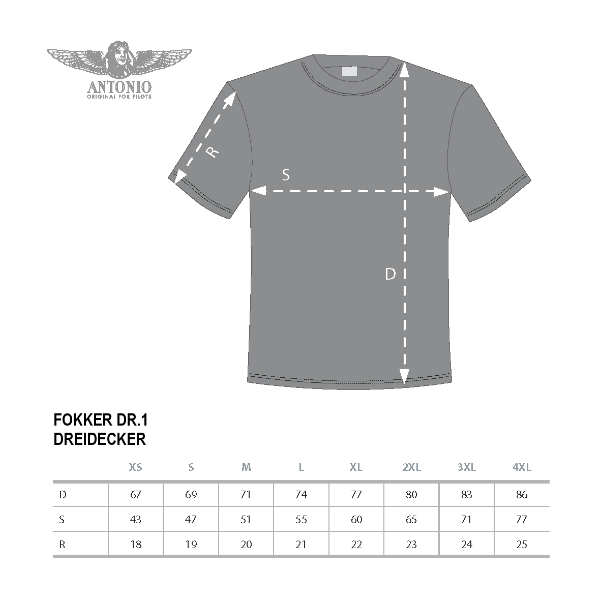 Antonio - T-Shirt Dreidecker Fokker DR.1