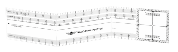 ASE Faltbares Navigationslineal Ultimate Folding Plotter für ICAO VFR Flugkarten