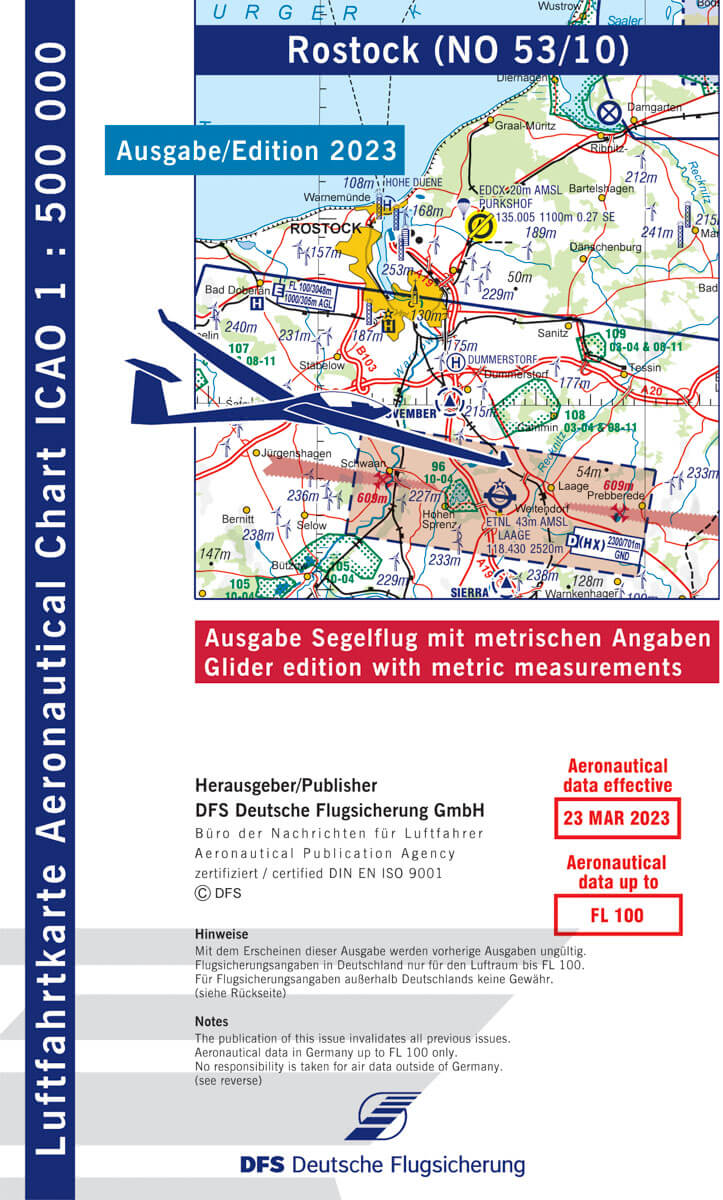 ICAO Segelflugkarte Deutschland Blatt Rostock