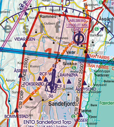 Rogers Data VFR Flugkarte Norwegen Zentrum Nord 1:500.000, laminiert