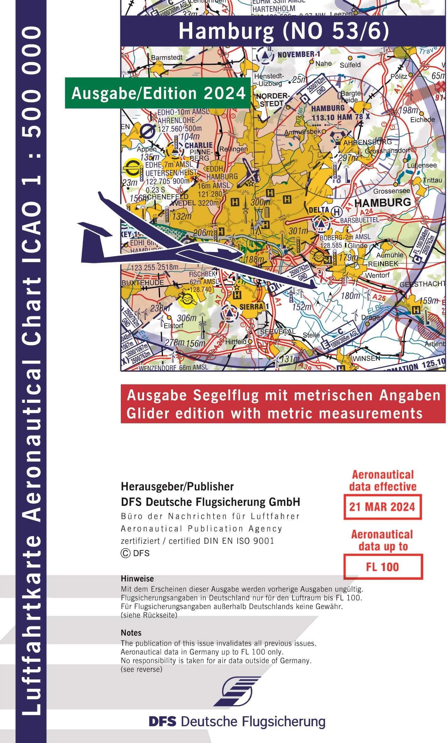 ICAO Segelflugkarte Deutschland 2024, Hamburg