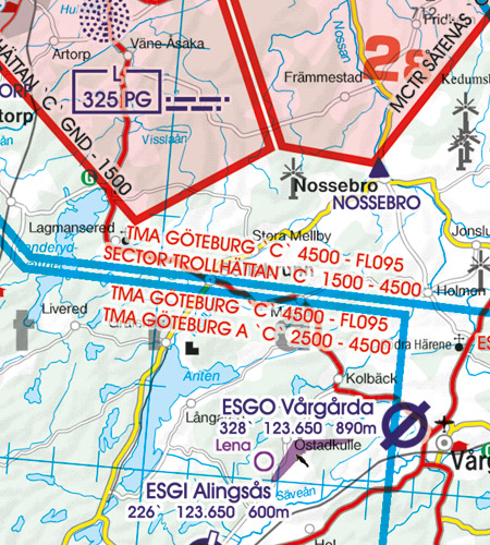 Rogers Data VFR Flugkarte  Schweden Zentrum Süd 1:500.000, laminiert