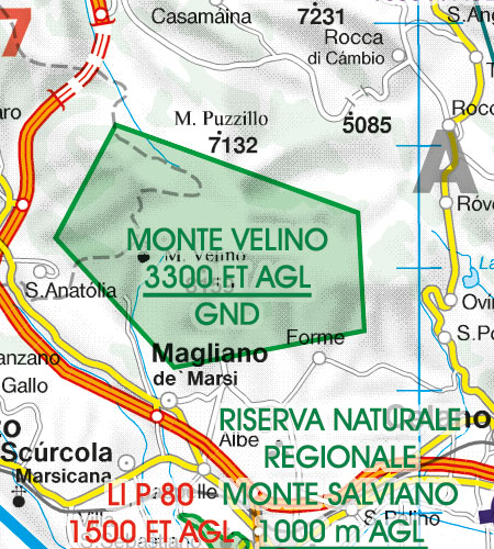 VFR Flugkarte Italien West 1:500.000 von Rogers Data laminiert